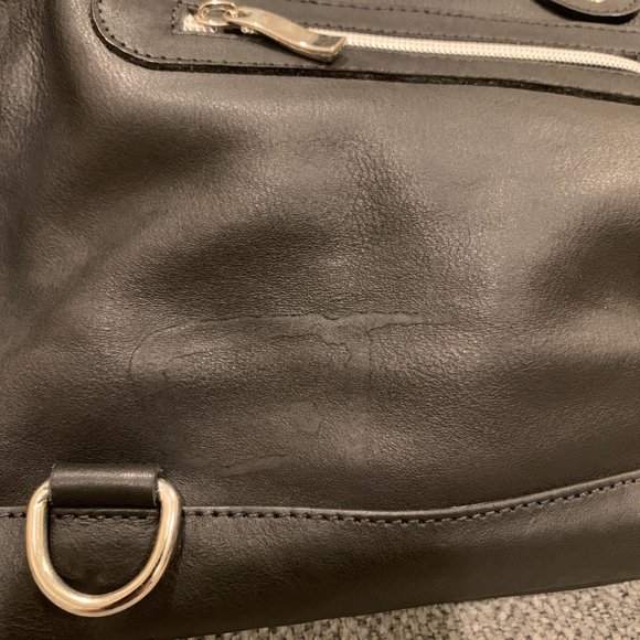 B. Makowsky Black Leather Convertible Backpack Tote main image 16